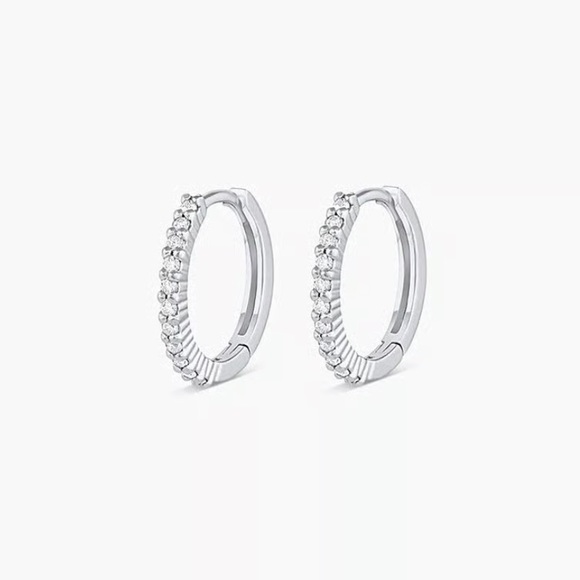 Gorjana Jewelry - Gorjana 14K White Gold Diamond Pavé Huggie